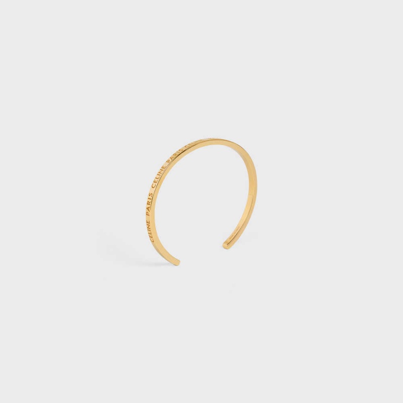 Celine Paris Thin Cuff In Brass With Gold Finish Bilezik Altın | CL-592215
