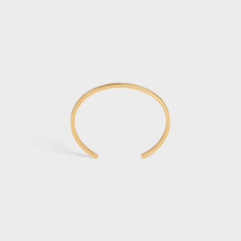 Celine Paris Thin Cuff In Brass With Gold Finish Bilezik Altın | CL-592215