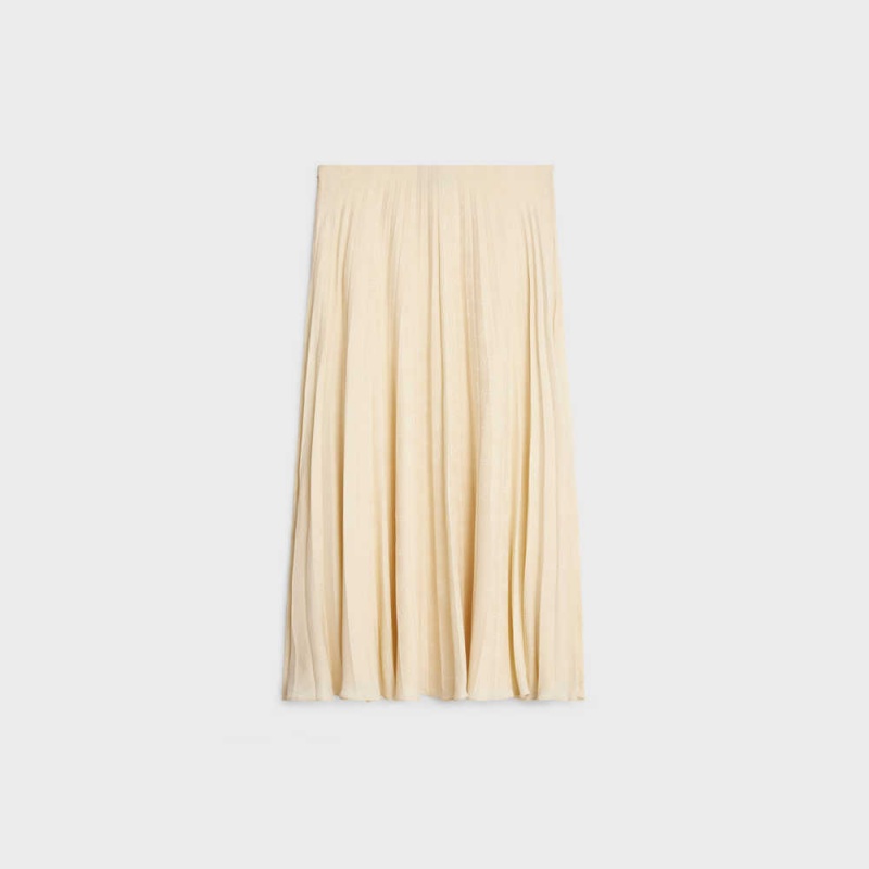 Celine Pileli Midi In Silk Jacquard Etek Kayısı Rengi | CL-592875