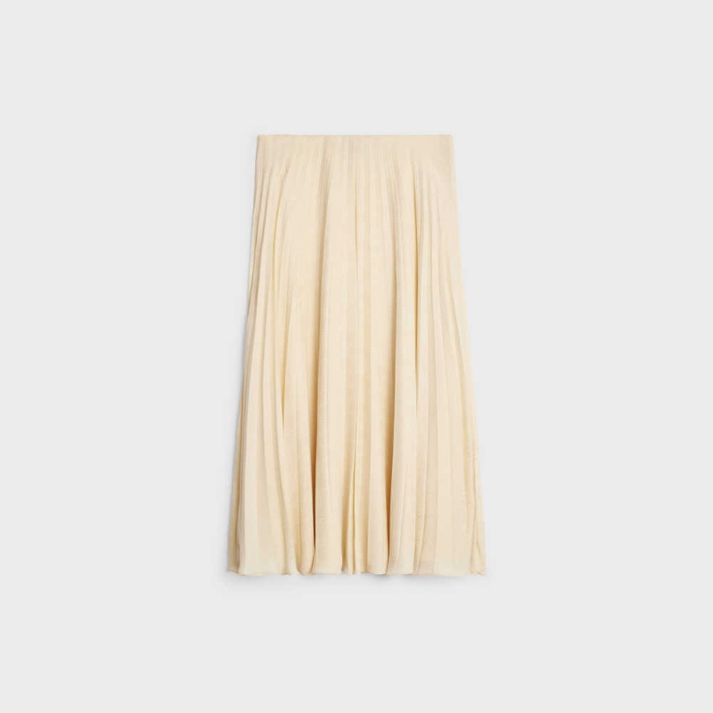 Celine Pileli Midi In Silk Jacquard Etek Kayısı Rengi | CL-592875
