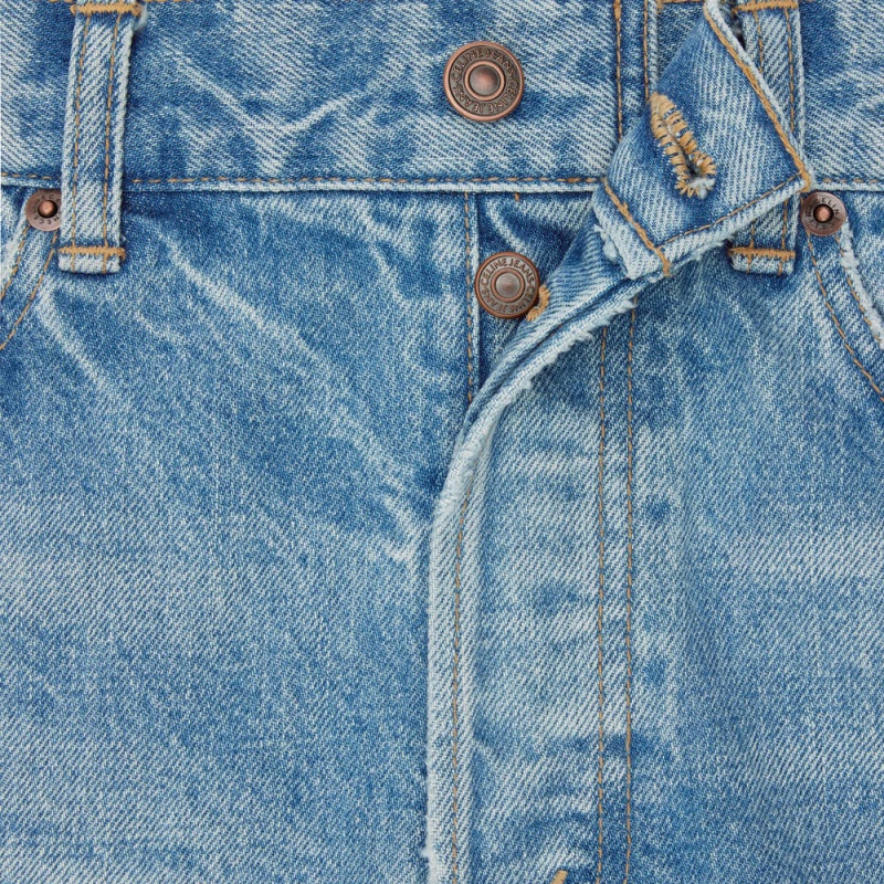 Celine Polly Jeans In Steel Blue Wash Denim Pantolon Gri Mavi Açık Mavi | CL-592711