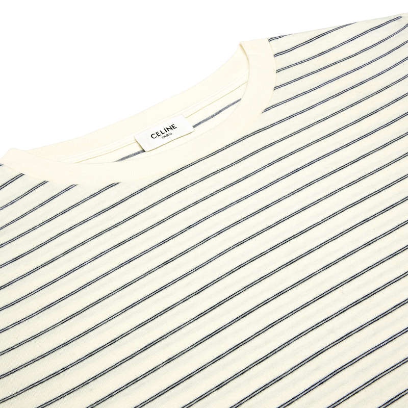 Celine Regular Triomphe In Çizgili Jersey T-shirt Beyaz Gri Siyah | CL-592128
