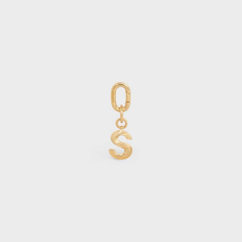 Celine S Charm In Brass Küçük Deri Ürünler Altın | CL-592938