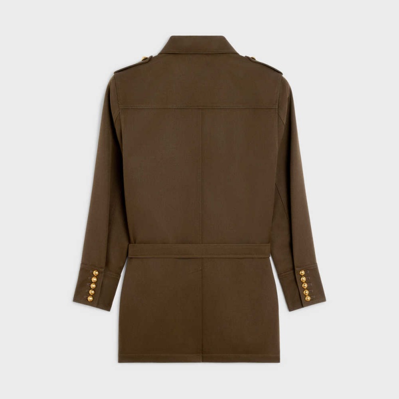 Celine Saharienne In Diagonal Yün Mont Kahverengi | CL-592643