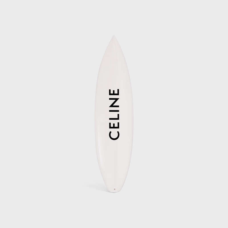 Celine Shortboard With Celine Black Logo In Resin And Fiberglass Lifestyle Beyaz Siyah | CL-591681