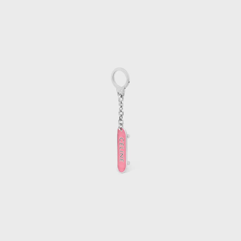 Celine Skateboard Charm In Brass And Enamel Lifestyle Pembe | CL-591686