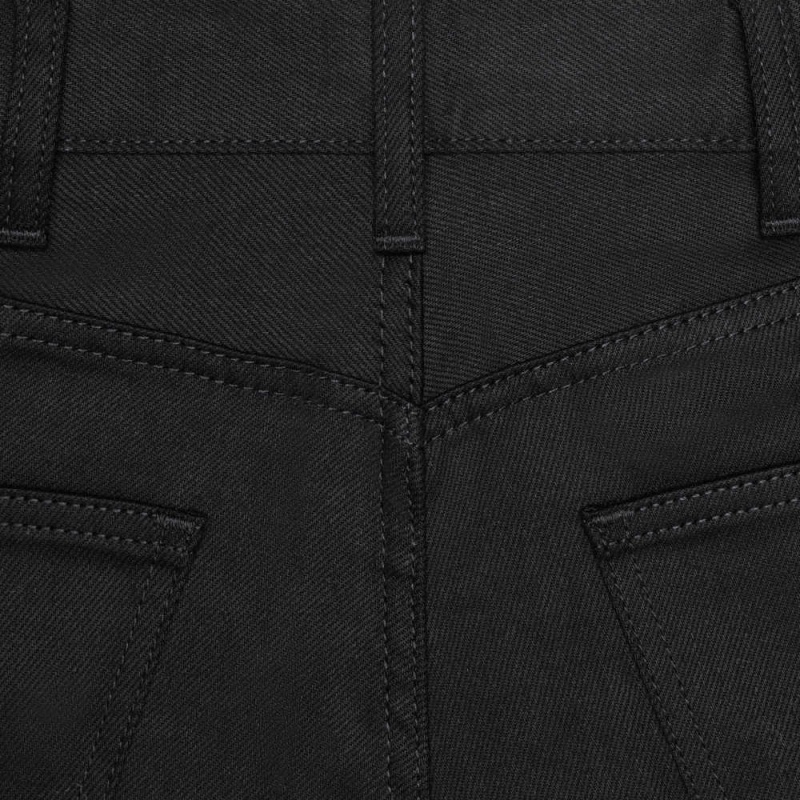 Celine Slim Jeans In Pure Black Wash Denim Pantolon Siyah | CL-592725