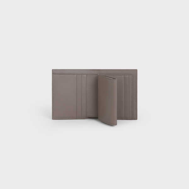 Celine Small Askılı Essentials In Bicolour Grained Calfskin Cüzdan Gri | CL-592987