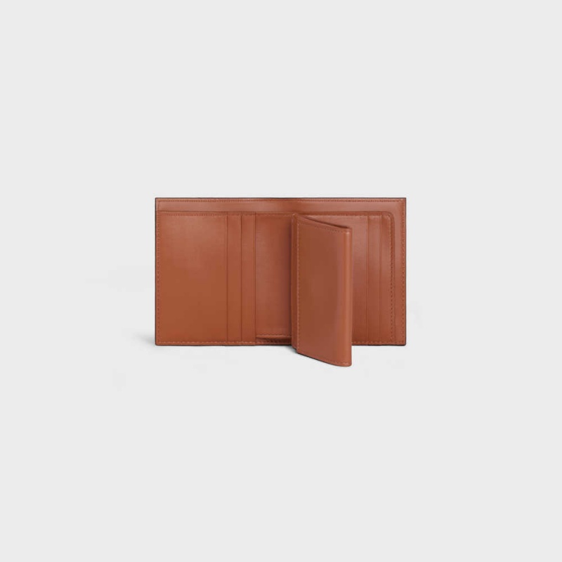 Celine Small Askılı In Triomphe Kanvas And Lambskin Cüzdan Kahverengi | CL-592985