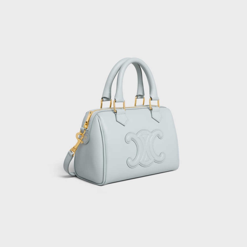 Celine Small Boston In Smooth Calfskin Cuir Triomphe Mavi | CL-593150
