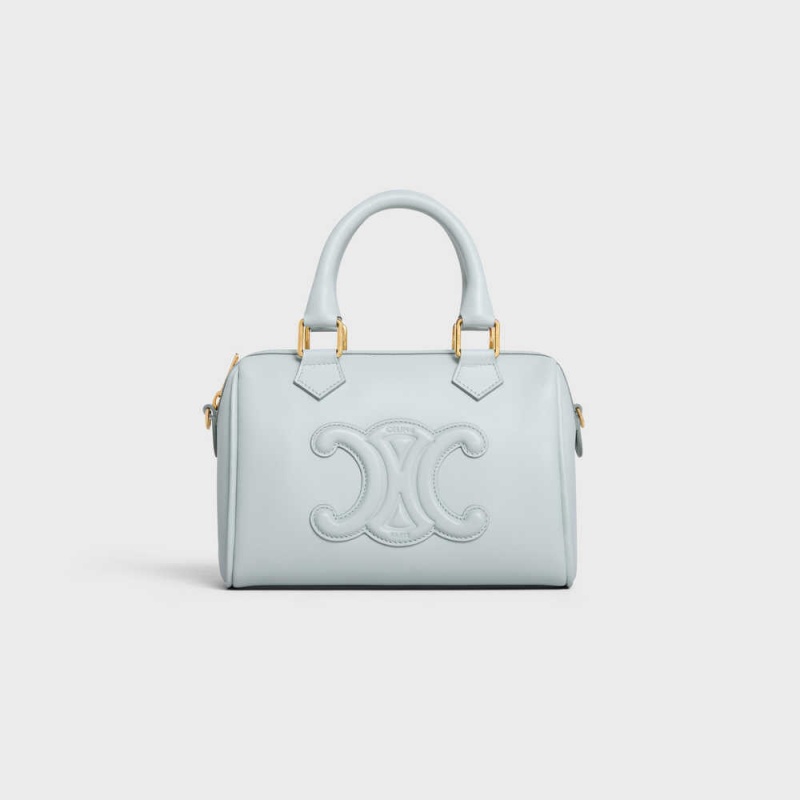 Celine Small Boston In Smooth Calfskin Cuir Triomphe Mavi | CL-593150