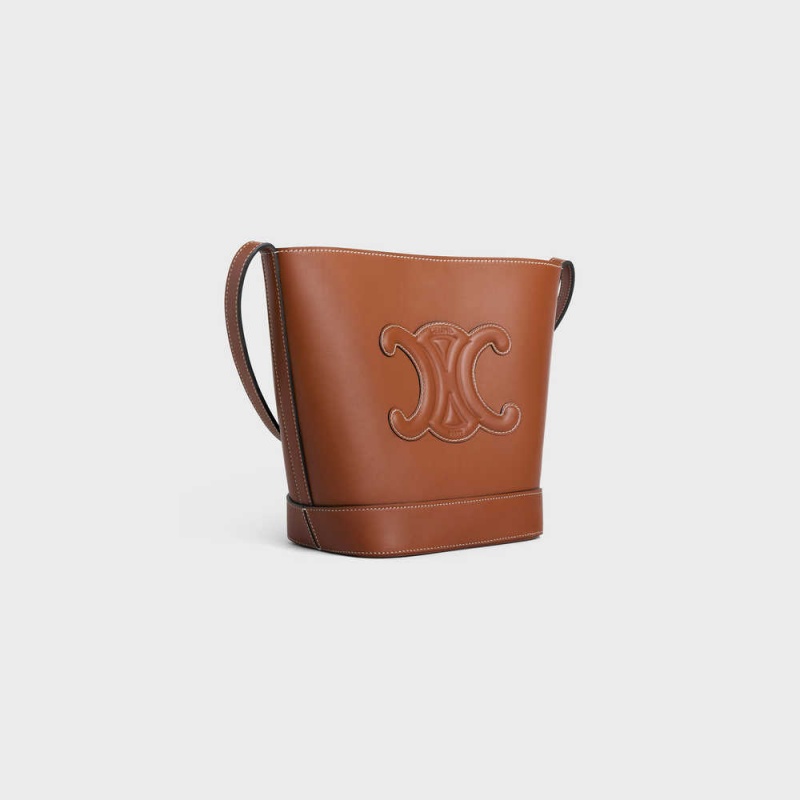 Celine Small Bucket In Smooth Calfskin Cuir Triomphe Kahverengi | CL-593146