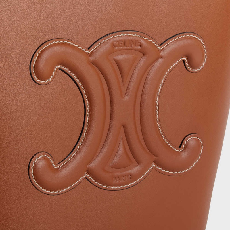 Celine Small Bucket In Smooth Calfskin Cuir Triomphe Kahverengi | CL-593146