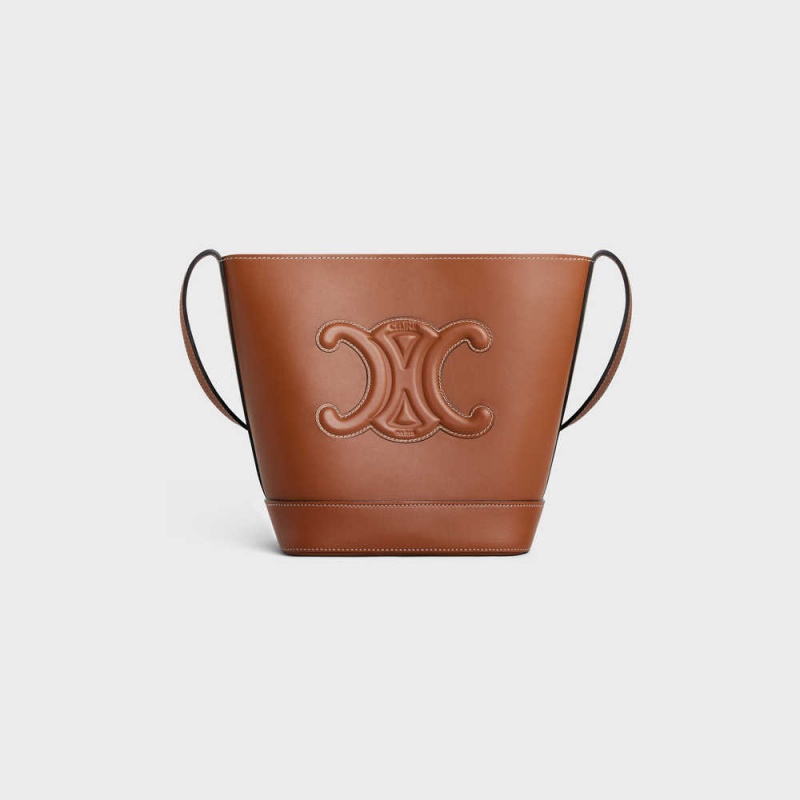 Celine Small Bucket In Smooth Calfskin Cuir Triomphe Kahverengi | CL-593146