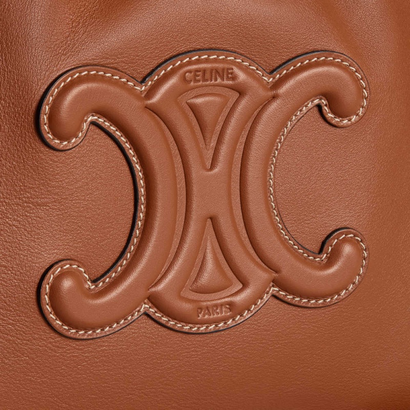 Celine Small Cabas Drawstring In Smooth Calfskin Cuir Triomphe Kahverengi | CL-593155