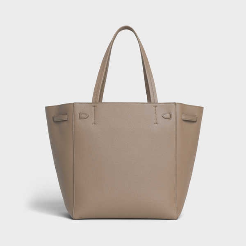 Celine Small Phantom In Soft Grained Calfskin Cabas Gri Kahverengi | CL-593093