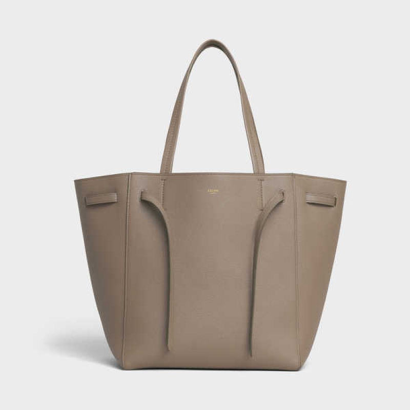Celine Small Phantom In Soft Grained Calfskin Cabas Gri Kahverengi | CL-593093
