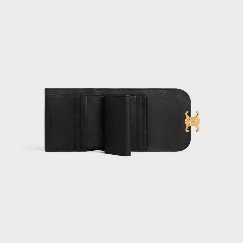 Celine Small Triomphe In Lizard Cüzdan Siyah | CL-592973