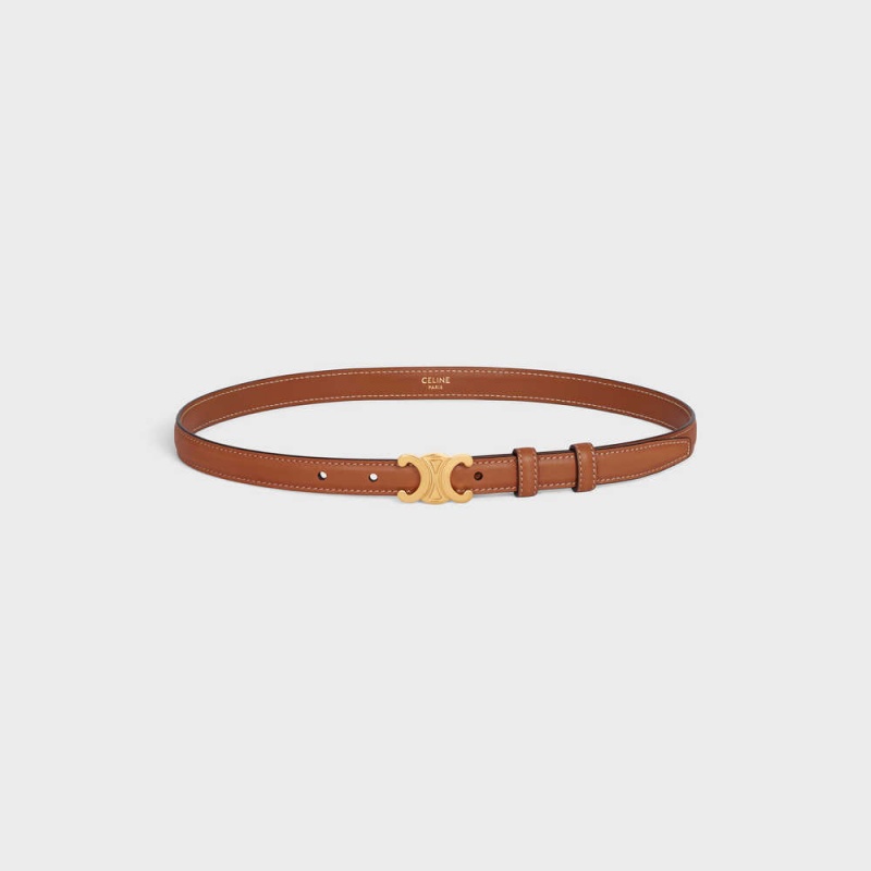 Celine Small Triomphe In Natural Calfskin Kemer Kahverengi | CL-592466