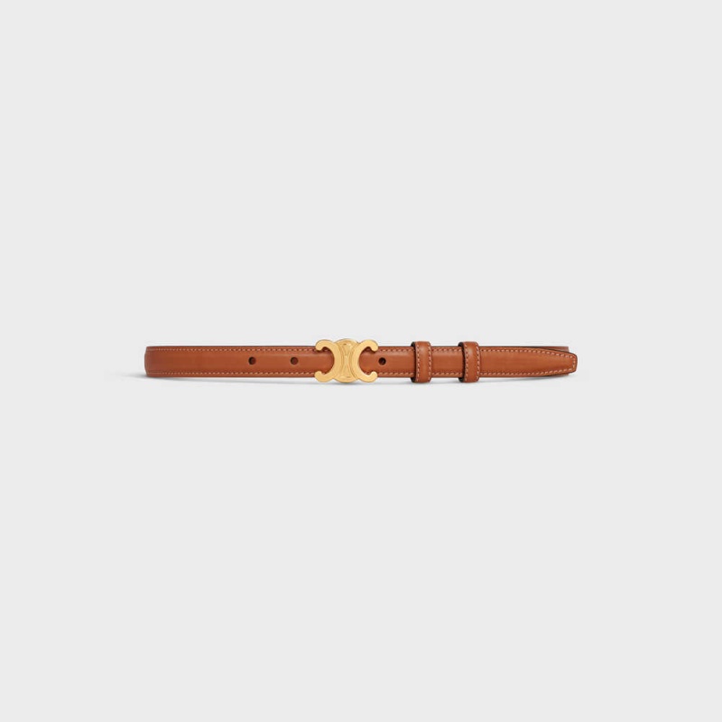 Celine Small Triomphe In Natural Calfskin Kemer Kahverengi | CL-592466
