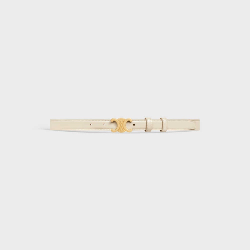 Celine Small Triomphe In Taurillon Deri Kemer Bej Rengi | CL-592469