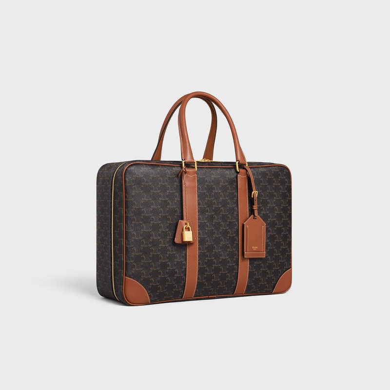 Celine Soft Luggage 45 In Triomphe Kanvas And Calfskin İş Çantaları Kahverengi | CL-591823