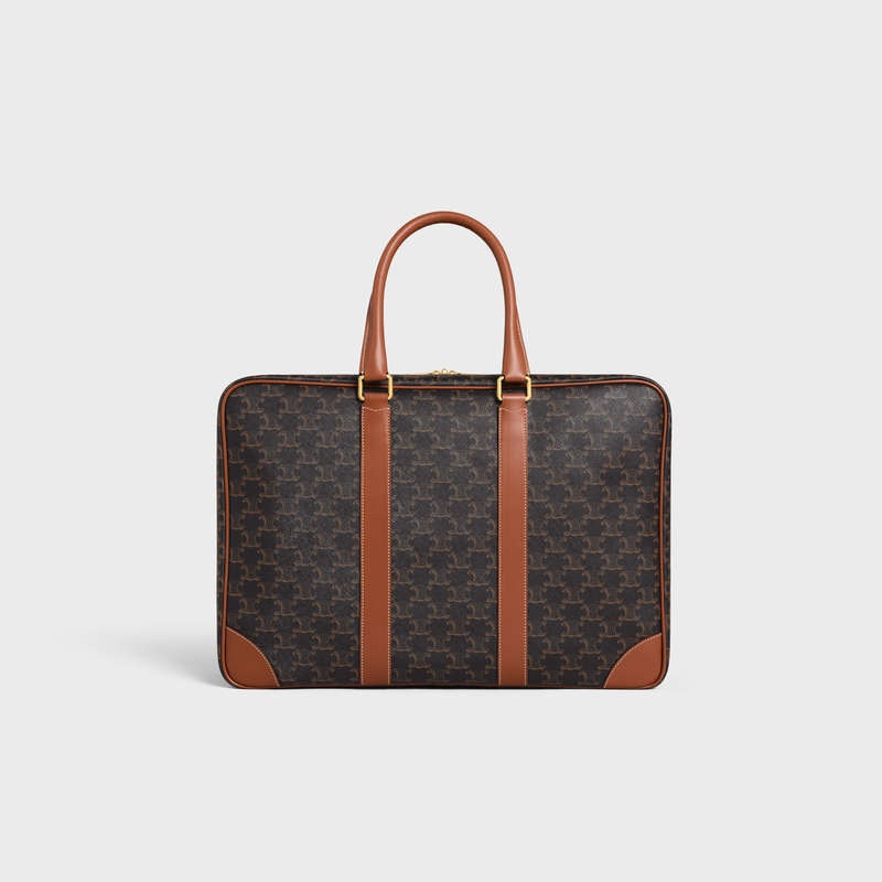 Celine Soft Luggage 45 In Triomphe Kanvas And Calfskin İş Çantaları Kahverengi | CL-591823