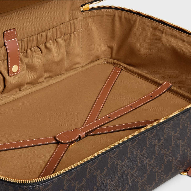 Celine Soft Luggage 45 In Triomphe Kanvas And Calfskin İş Çantaları Kahverengi | CL-591823