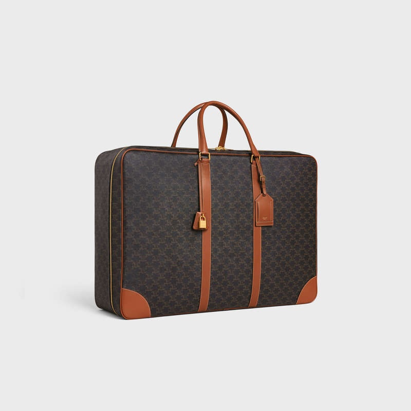 Celine Soft Luggage 70 In Triomphe Kanvas And Calfskin İş Çantaları Kahverengi | CL-591822