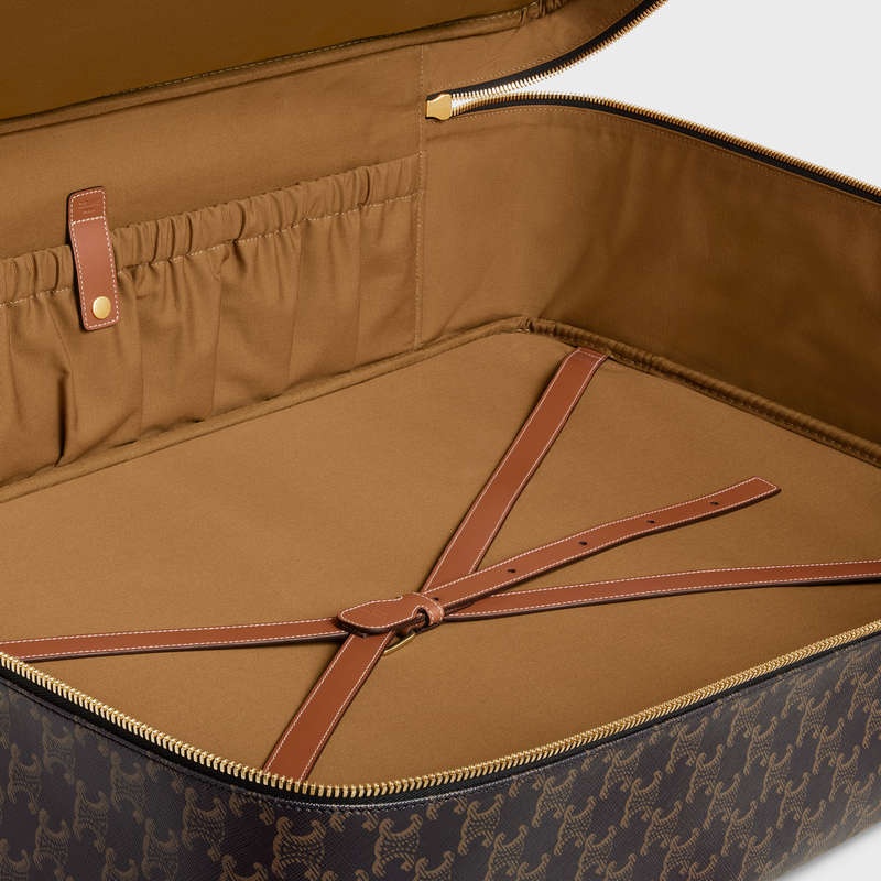 Celine Soft Luggage 70 In Triomphe Kanvas And Calfskin İş Çantaları Kahverengi | CL-591822