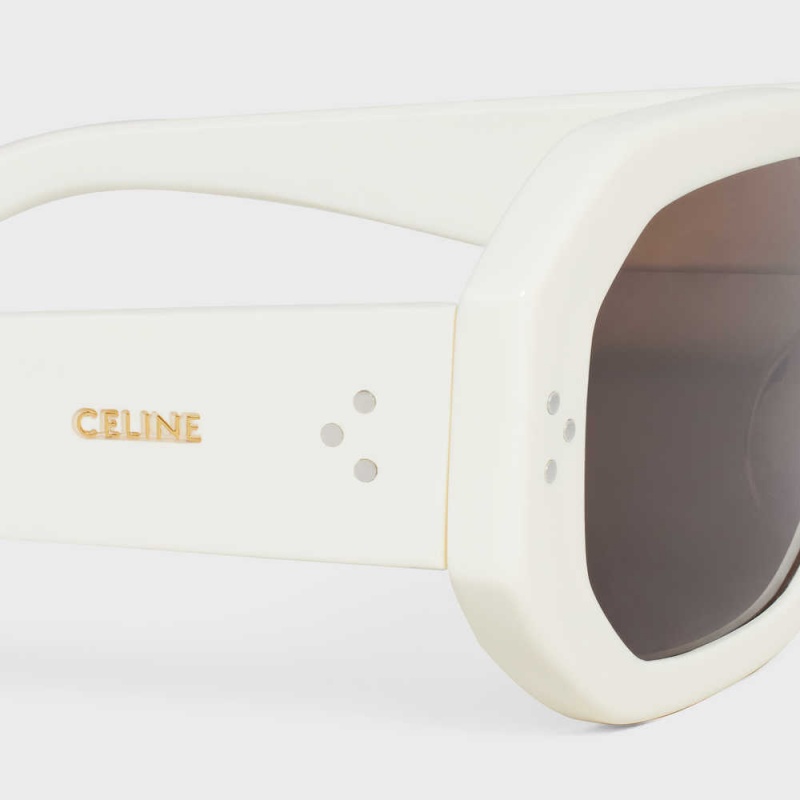 Celine Square S255 In Acetate Güneş Gözlüğü Beyaz | CL-592404