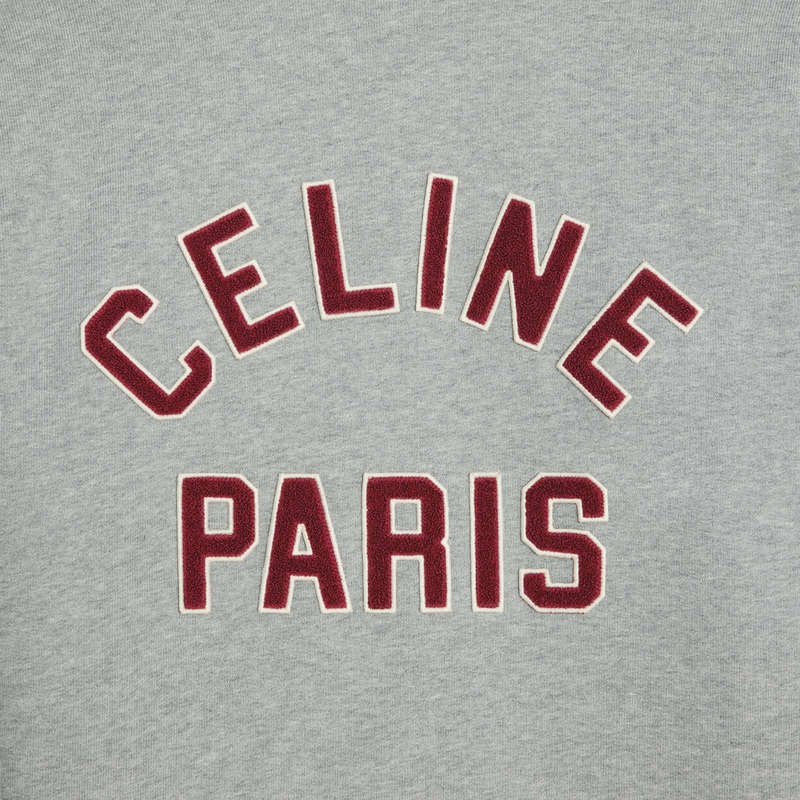 Celine Teddy College In Pamuklu Fleece Blousons Gri Kırmızı Mor | CL-591943