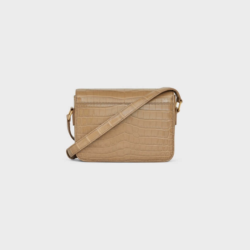 Celine Teen Bag In Niloticus Crocodile Triomphe Kahverengi | CL-593212