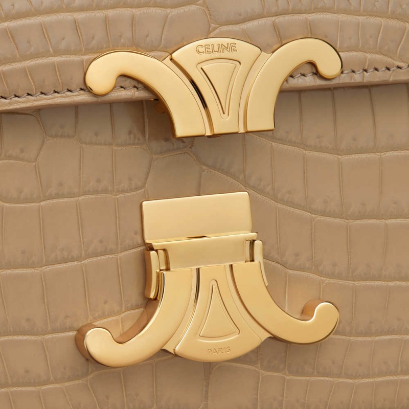 Celine Teen Bag In Niloticus Crocodile Triomphe Kahverengi | CL-593212