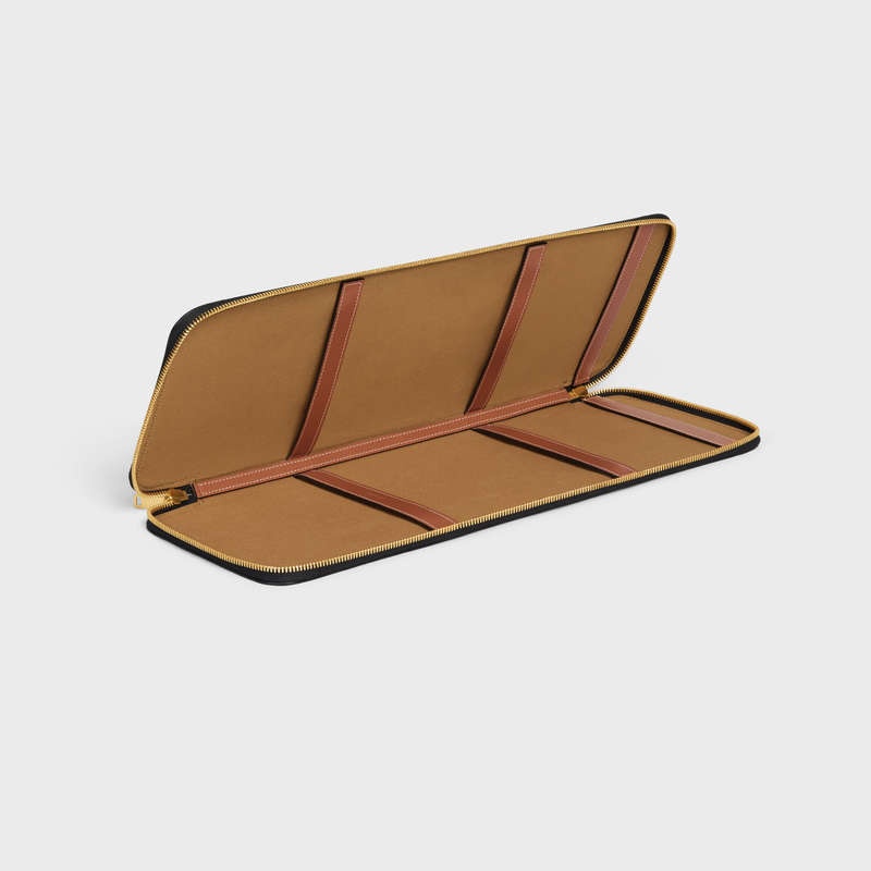 Celine Tie Case In Triomphe Kanvas And Calfskin İş Çantaları Kahverengi | CL-591827