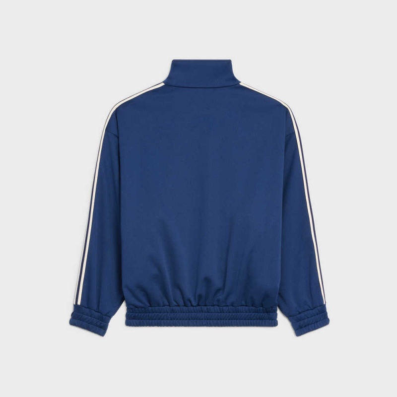 Celine Tracksuit In Double Face Jersey Mont Mavi Beyaz | CL-592676
