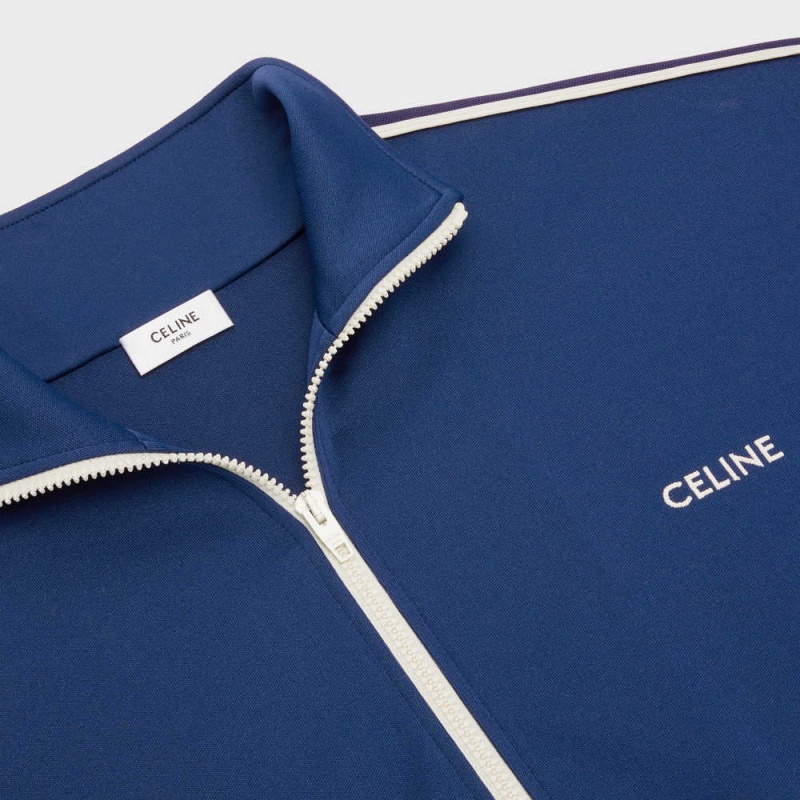 Celine Tracksuit In Double Face Jersey Mont Mavi Beyaz | CL-592676