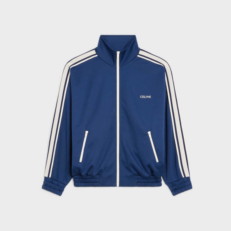 Celine Tracksuit In Double Face Jersey Mont Mavi Beyaz | CL-592676