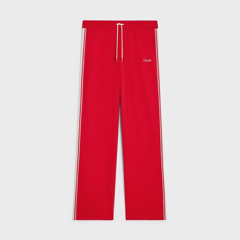 Celine Tracksuit In Double Face Jersey Pantolon Kırmızı Beyaz | CL-592039