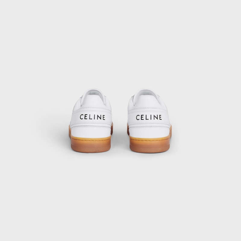 Celine Trainer Low Dantel-up In Calfskin Spor Ayakkabı Beyaz Bej Rengi | CL-591903