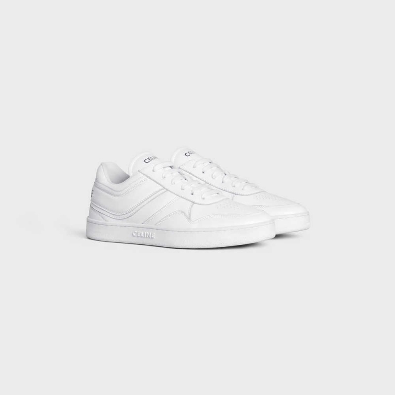 Celine Trainer Low Dantel-up In Calfskin Spor Ayakkabı Beyaz | CL-592551