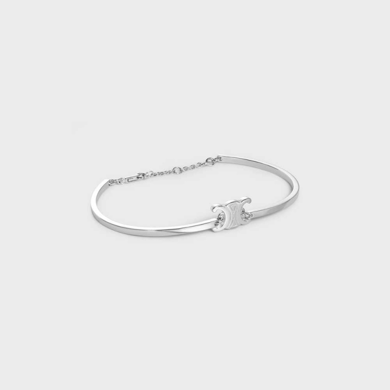 Celine Triomphe Articulated In Brass With Rhodium Finish Bilezik Gümüş | CL-592210