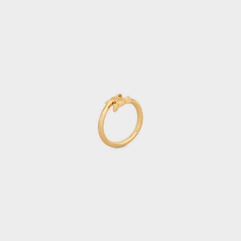 Celine Triomphe Asymmetric In Brass With Gold Finish Yüzükler Altın | CL-592182