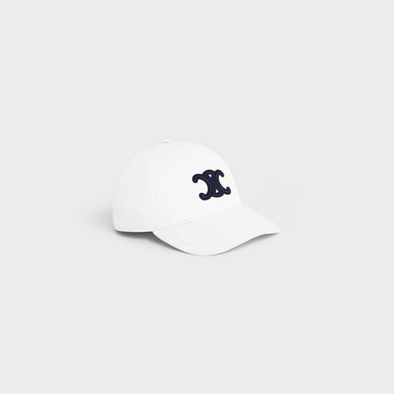 Celine Triomphe Baseball In Pamuklu Şapka Beyaz | CL-592358