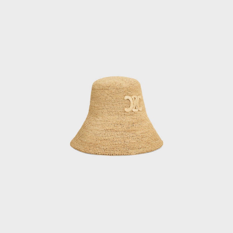 Celine Triomphe Bucket In Raffia Şapka Bej Rengi | CL-592344