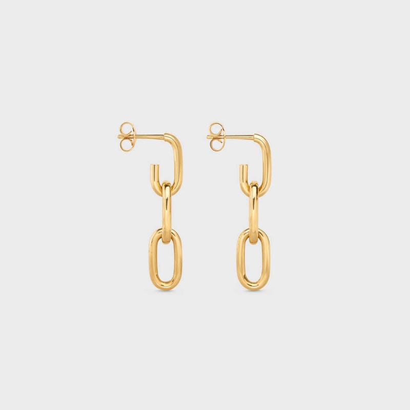 Celine Triomphe Dangling In Brass With Gold Finish Küpe Altın | CL-592309