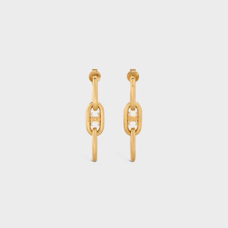 Celine Triomphe Dangling In Brass With Gold Finish Küpe Altın | CL-592309