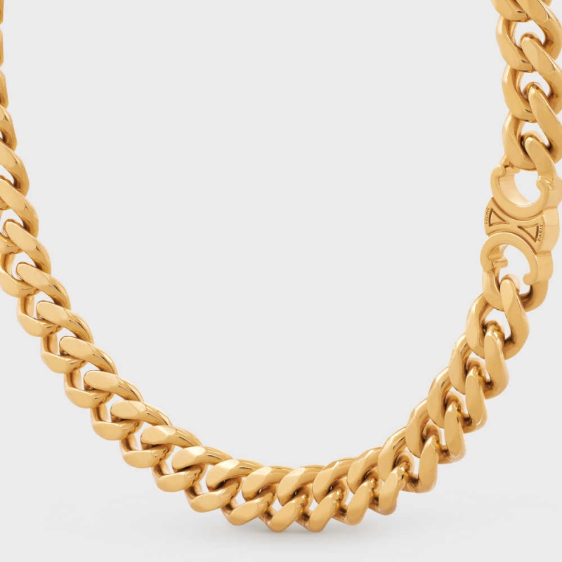 Celine Triomphe Gourmette In Brass With Gold Finish Kolye Altın | CL-592255