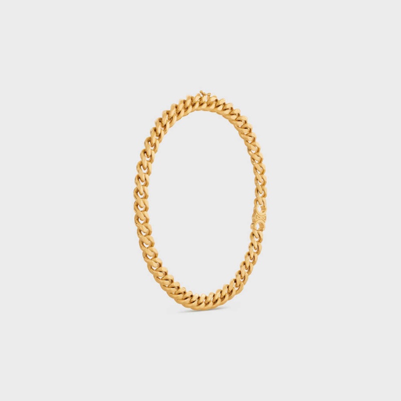 Celine Triomphe Gourmette In Brass With Gold Finish Kolye Altın | CL-592255