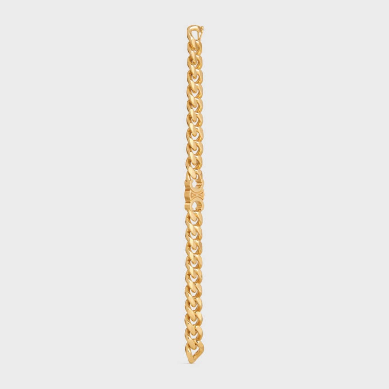 Celine Triomphe Gourmette In Brass With Gold Finish Bilezik Altın | CL-592227